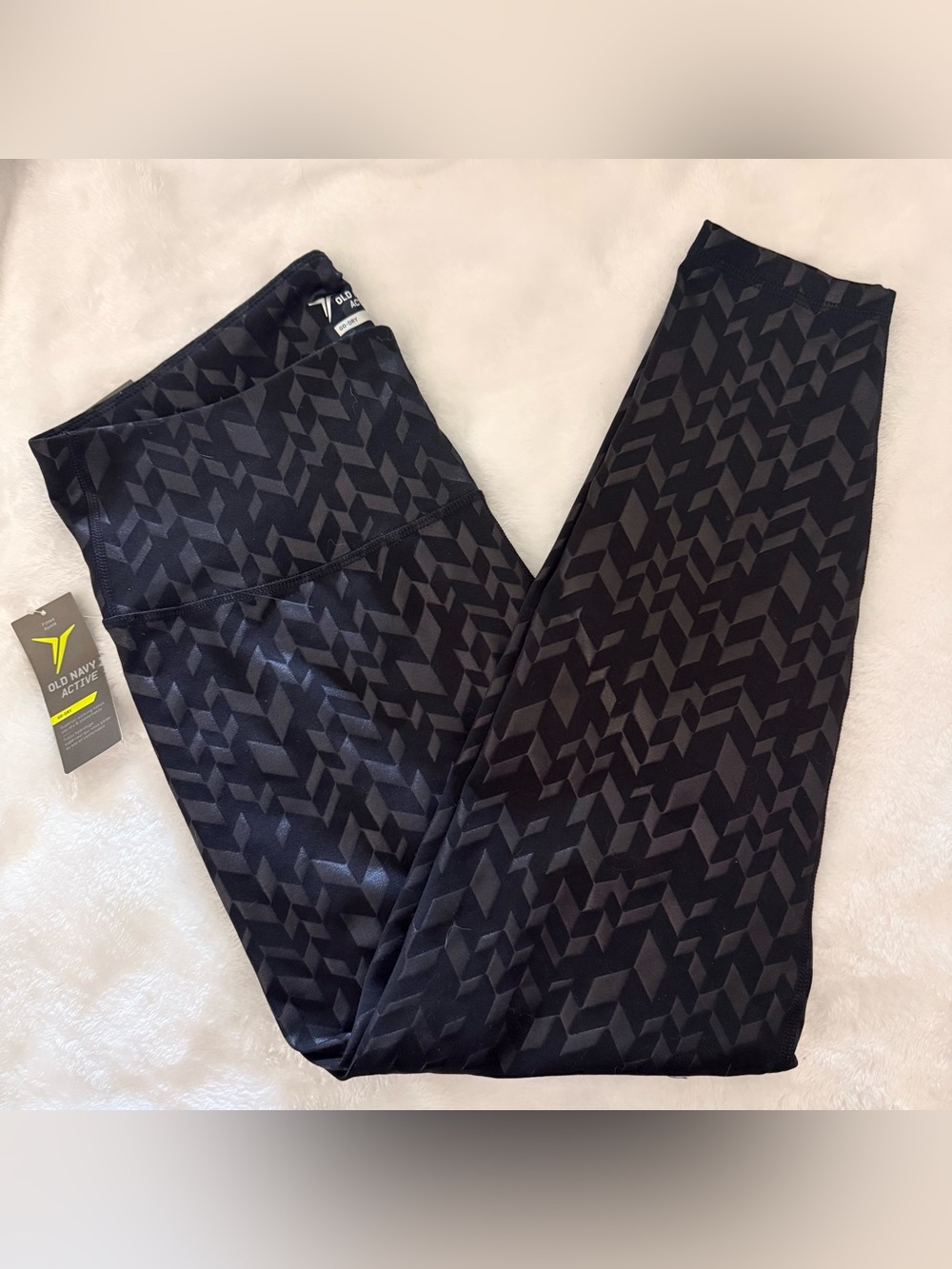 Old Navy Black Geometric High-Rise Leggings